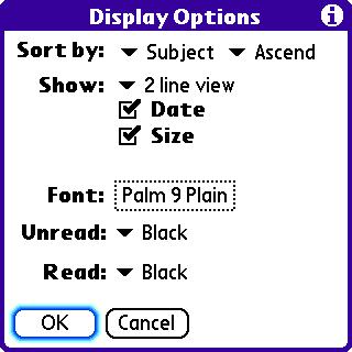 VersaMail’s display options
